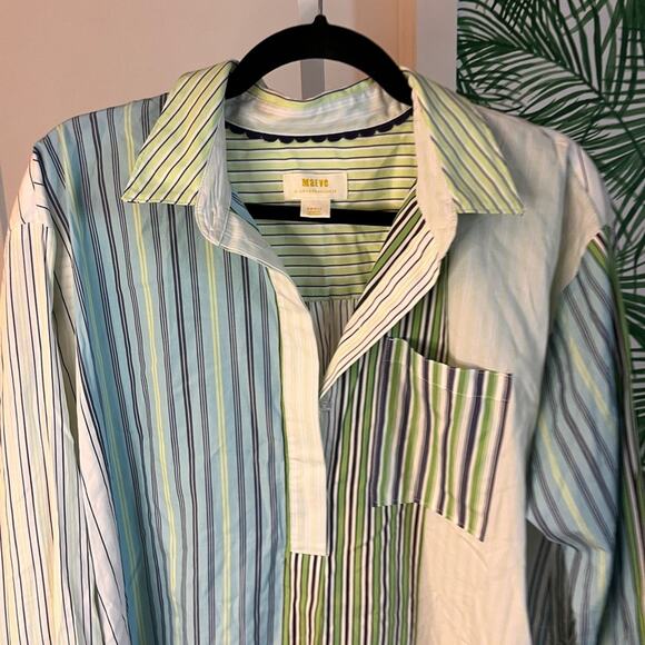 Anthropologie Maeve Alix Striped Oversized Shirt Size small - Picture 3 of 8